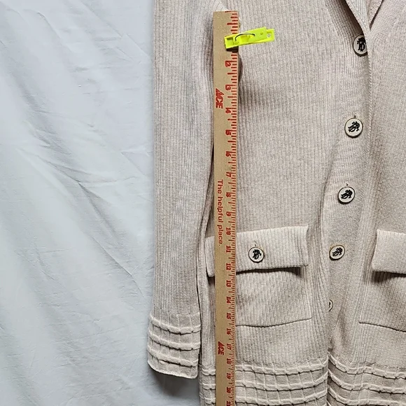 Tory Burch Beige Ribbed Cardigan - Picture 13 of 16